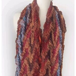 WOMENS OUTWEAR Multi Color Puff Scarf With Fringe 70x18